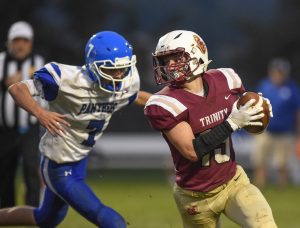 Levi Teets rushes for 318 yards, six scores to lead Trinity to a 66-14 win against Hancock (Md.)